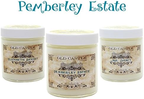 Book Candle Set Pemberley Estate Literary Gift - 3, 4 Ounce Soy Candles