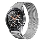 Kartice Compatible Gear S3 Band,Galaxy Watch (46mm) Bands,22mm Milanese Loop Stainless Steel Strap Wrist Replacement Band for Samsung Gear S3 Frontier/Gear S5 Classic Smart Watch(Silver)