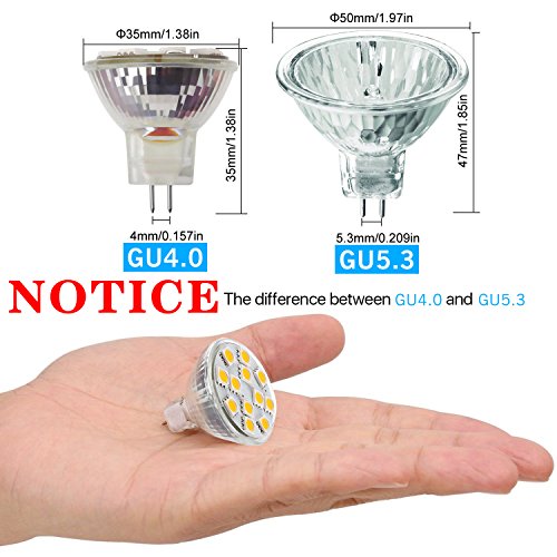 2W LED MR11 Light Bulbs, 12v 20w Halogen Replacement, GU4 Bi-Pin Base, Soft White 3000K, (Pack of 12)
