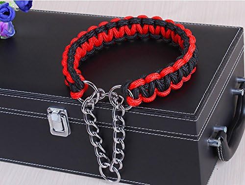 ACCENTORY Pet Collars for Dogs Neck 9.5" 13.5" 17.5" 23.5 to 25" Small Medium Large Extra-Large Basic Dog Collar, Matching Leash &amp; Harness Available Separately (L(collar:17.5" to 23.5"), black-red)