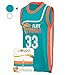 AFLGO Moon #33 Flint Tropics Basketball Jersey S-XXXL, 90's Clothing Throwback Costume Athletic Apparel Clothing Stitched - Top Bonus Combo Set with Wristbands