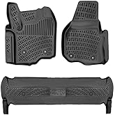 RizLiner 2012-2016 Ford F-250/F-350/F-450/F-550 SuperCrew Floor Mats Custom Fit Rubber 3D Car Mats Laser Measured Floor Liners All Weather Waterproof Odorless Non-Slip (Front & Rear)