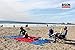 BISON OUTFITTERS Sand Escape Portable Compact Beach and Outdoor Blanket – 7x9 feet Largest, Made from Ripstop Parachute Nylon with 6 Sand Anchors, 1 Valuables Pocket and 1 Carry Pouch (Barcelona)