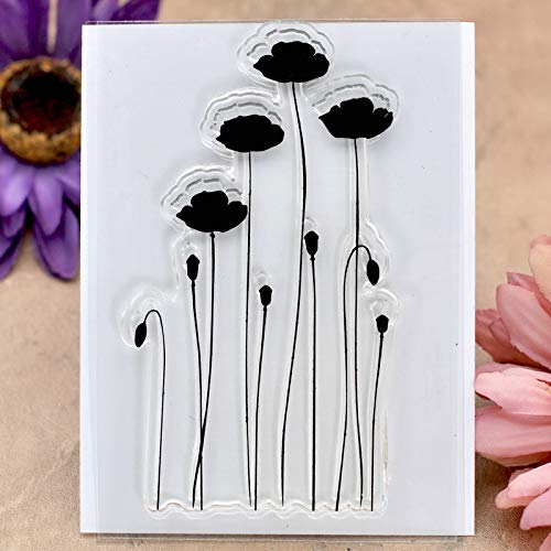 KWELLAM 6pcs/Lot Dandelion Lavender Flowers Leaves Mandarin Duck Stamp Rubber Clear Stamps for Photo Album Decorative Card Making and DIY Scrapbooking - Thumbnail 5