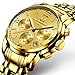 Men's Multi-Functional Fashion Luminous Calendar Sports Waterproof Male Watch (Gold)