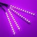 Car Interior Lights, GLIME 4-Piece 12 LED Car Atmosphere Light,Interior Underdash Lighting Kit ,Car Auto Floor Lights,Waterproof Glow Neon Light Strips Decoration Lamp for All Vehicles Purple