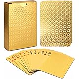 EAY Luxury Waterproof Playing Cards Deck of Cards 24K Gold Diamond Foil Poker Cards Gold Playing Cards Plastic Playing Cards