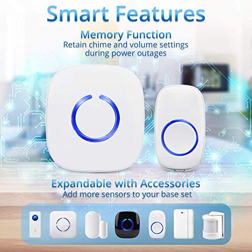 Wireless Doorbell by SadoTech Waterproof Door Bells & Chimes Over
