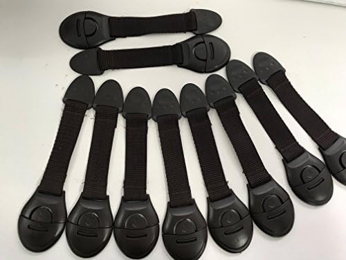 Baby Safety Locks For Cabinets and Drawers Black/Brown x10 Per Pack 3M Adhesive included!
