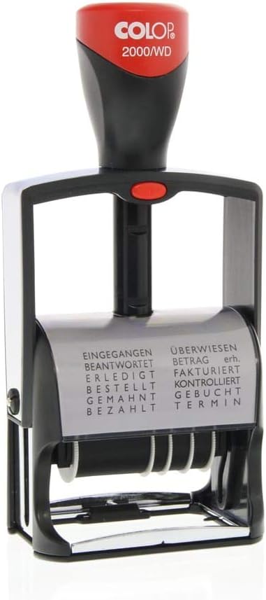 Colop 2355102000 Word Strip-Date Stamp 2000/WD 43 x 10 mm Black Ink Pad