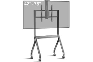 OMNINEXHUB Smart Board Stand with Camera Tray Fits 42"-75" Screens, Interactive Whiteboard Stand with 360° Rotating Wheels Holds 300LBS, Height Adjustable,Mobile Stand for Home, Office & Classroom