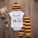 Unisex Baby's 3 Piece/Set Short Sleeve Bodysuit Top and Pants Outfit with Hat (80 (6-9M), White and Yellow)