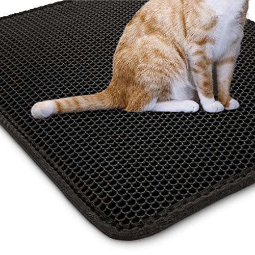 Cat Litter Trapping Mat for Indoor Cats - Double-Layer, Anti-Tracking, Non-Slip Kitty Litter Catching Trapper Pad with Honeycomb Design - Large, Waterproof Trap Mats for Pets, Floor Protection - Thumbnail 2