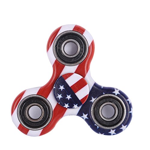 Balai Fidget Spinner Finger Tri-Spinner Camouflage, Stress Reducer Relieve Anxiety and Boredom (Camo Flag)