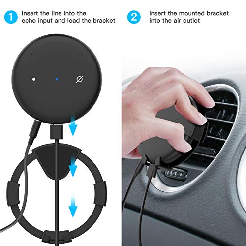 2019 New Echo Input Auto Car Air Vent Mount Bracket Holder, Boomba Universal ABS Plastic Automatic Mount Holder Compatible with Echo Input - Black - Thumbnail 5