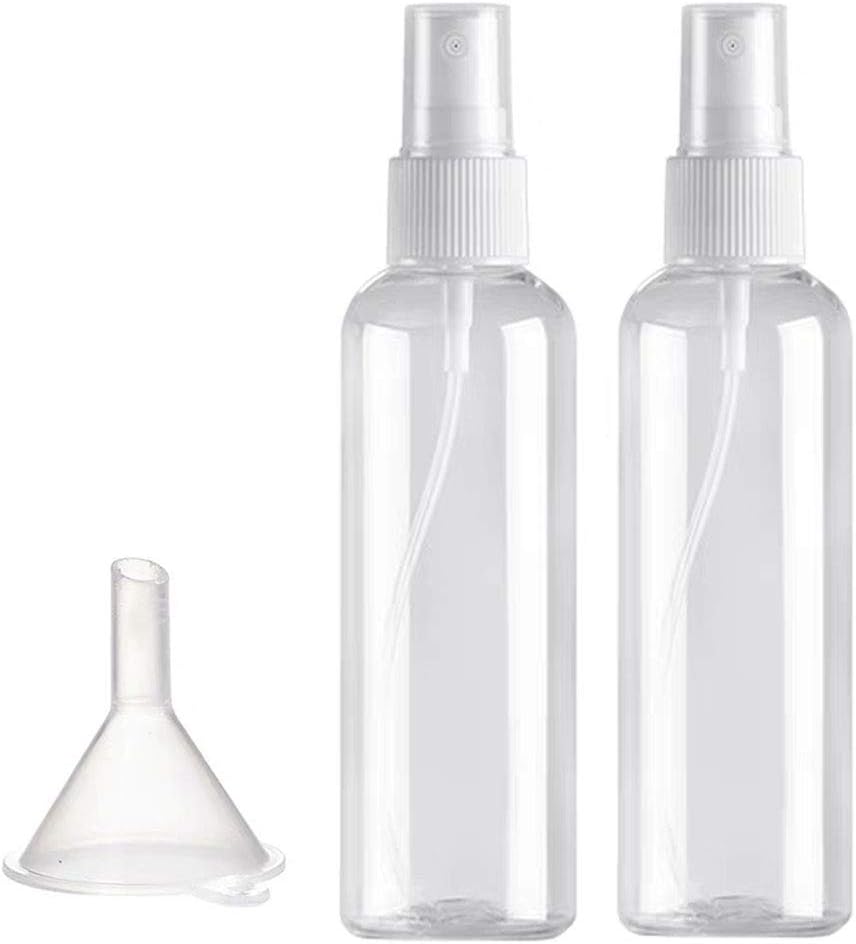 2 Pcs Spray Bottle 3.4oz/100ml Plastic Spray Bottle Split Bottle with a Small Funne