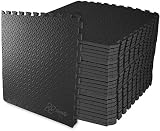 ComFy Mat 24x24 Interlocking Puzzle Floor Tiles 80 sq ft Black EVA Mats