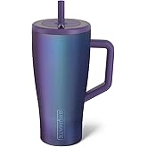 BrüMate Era 30 oz Tumbler with Handle and Straw | 100% Leakproof Insulated Water Bottle Tumbler with Lid and Flexible SoftSip Straw | Made of Stainless Steel | Cup Holder Friendly | 30oz (Dark Aura)