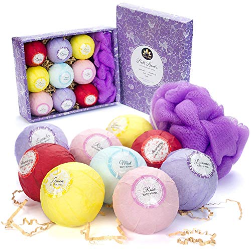 Bath Bombs Gift Set (9x3,5oz) - XL Organic Bath Bombs - Lush Fizzy Spa to Moisturize Dry Skin - Perfect Birthday Gifts Idea for Kids Women - Natural Essential Oils, Bath Salts and Shea Butter Bath Bombs Gift Set (9x3,5oz) - XL Organic Bath Bombs - Lush Fizzy Spa to Moisturize Dry Skin - Perfect Birthday Gifts Idea for Kids Women - Natural Essential Oils, Bath Salts and Shea Butter