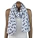Zeta Phi Beta Oversized Lightweight White and Blue Dove Scarf (36x72 Inches)