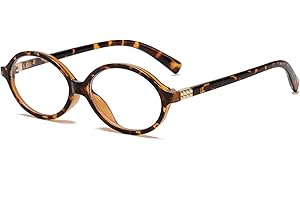 ZIMUSUN Fashion Oval Frame Glasses for Women Men Oval Lens Non-prescription Nerd Eyeglasses