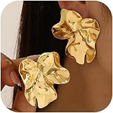 Big Gold Statement Earrings for Women Large Chunky Irregular Dangle Earring Fashion Extra Metal Hip Hop Jewelry Vintage Y2k Silver Accessories