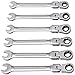 Yescom 12-piece Flex-Head Ratcheting Combination Wrench Set, 8-19mm Metric & 5/16-3/4