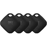 Air Tracker Tags 4 Pack (iOS Only, Not for Android) Bluetooth Luggage Tracker Tags Works with Apple Find My, Key Finder and Item Locator for Luggage, Backpack, Suitcases, Replaceable Battery