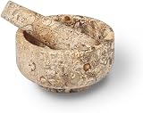 British Fossils Classic Fossilstone Pestle & Mortar - 4 inch Handmade view 4