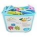 EverSport Sturdy Clothespin Clothes Clips Pegs 24-Pack in Basket Plastic Clothespin Laundry Windproof Clothespin Photo Paper Pegs Craft Clips Painting Display Pegs Kitchen Pegs