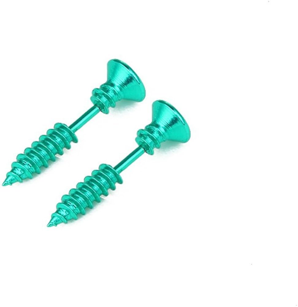 Sterling Silver Hypoallergenic Titanium Steel Stud Earrings with Screws