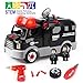GILOBABY Take Apart Police Car with 4 Policemen, STEM Toy DIY Car with Drill Tool, Lights and Sounds, 32 Piece, Build Your Own Car for Boys & Girls Age 3