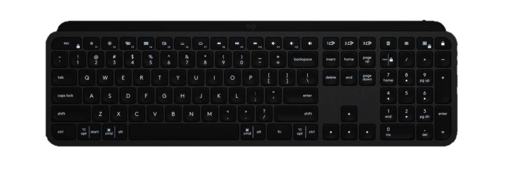 Logitech MX Keys Advanced Wireless Illuminated Keyboard, Tactile