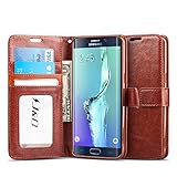 Galaxy S6 Edge Plus Case, J&D [Stand View] Samsung Galaxy S6 Edge Plus Wallet Case [Slim Fit] [Stand Feature] Premium Protective Case Wallet Leather Case for Samsung Galaxy S6 Edge Plus (Brown)