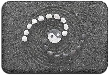 Door Mat White And Black Stone Yin Yang Non-slip Stain Fade Resistant Soft Living Dining Room Rug For Front Door Entrance Outside Doormat 23.615.70.39Inch
