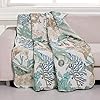 Barefoot Bungalow GL-1810ATHR Atlantis Throw Blanket, 50x60-inch, Jade