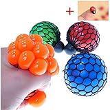 VANKER 1Pc Stress Relief Squeezing Soft Rubber Vent Grape Ball Hand Wrist Toy Random Color