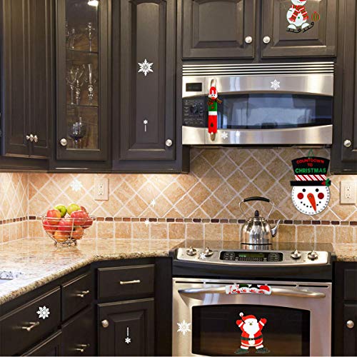 image for MSDADA Adorable Snowman Refrigerator Handle Covers Set & Snowman Count