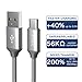 USB Type C Cable (2-Pack 10FT),OneKer USB C to USB A Charger Nylon Braided Fast Charging Cord for Samsung Galaxy Note 8 S9 S8 Plus,LG G5 G6 V20 30,Google pixel 2 xl, Nexus 5X/6P,HTC U11+,OnePlus(Grey)