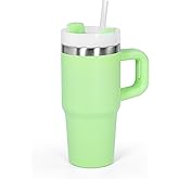 AGH 14 Oz Tumbler with Handle Stainless Steel Double Layer Insulated Mug,Reusable Stainless Steel Kids Water Bottle,Gifts for Kids Tumblers(Mint Green)