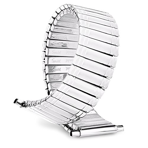 Speidel Mens Stainless Steel Comfortable Stretch Watch Band, Silver Tone Replacement Strap, 16-22mm, Straight End with No Clasp Speidel Mens Stainless Steel Comfortable Stretch Watch Band, Silver Tone Replacement Strap, 16-22mm, Straight End with No Clasp