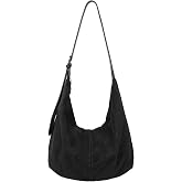 Slouchy Suede Hobo bag for Women Casual Shoulder Bag Crossbody Tote Purse | Stylish Slouchy Suede Purse Handbag Work Travel,Suede Purse with Adjustable Strap,Soft Leather Tote Bag,Zipper Crossbody Bag