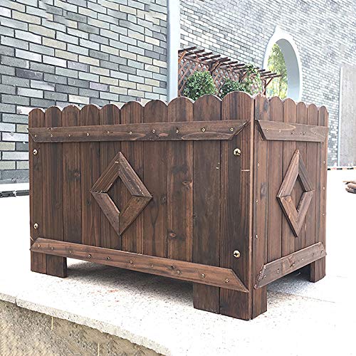 PLHMS Rustikal Planter Box, Raised Garden Bed Pflanzkästen aus Holz Pflanze wächst Blumentopf, Kräutergarten Erhöht Bett… – Bild 4