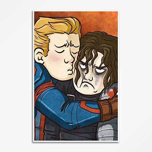 Steve and Bucky Hugs - Avengers - Signed Art Poster