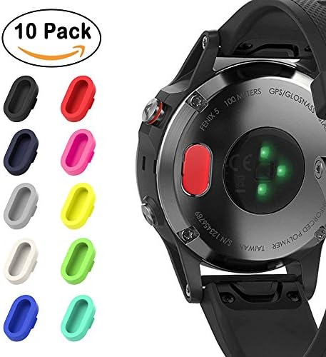 Quarble Fenix 5/5S/5X Charger Port Protector Silicone Anti-dust Plugs for Garmin Fenix 5S/5/5X/Forerunner 935 Smart Watch(10 Packs) (Colorful)