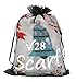 V28 Candy Cane Print Women's Scarf Christmas Gift Lightweight (43 x 70, Off White - Christmas)