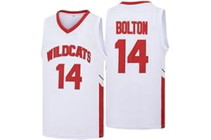 KOYY Mens Wildcats High School Musical Jersey #14 Troy Bolton #8 Chad Danforth Cat Halloween Basketball Jerseys Red/White XS-2XL