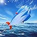 HENGDA KITE 3D Kite Huge Frameless Soft Parafoil Giant Blue Dolphin Breeze Kite