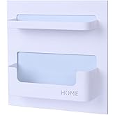 Bedside Shelf Bedroom Dorm Room Rack Organizer Storage -Use as Kid Student Wall Shelf to Organize Headphone,Remotes,Glass,Cellphones(Horizontal Type/White)