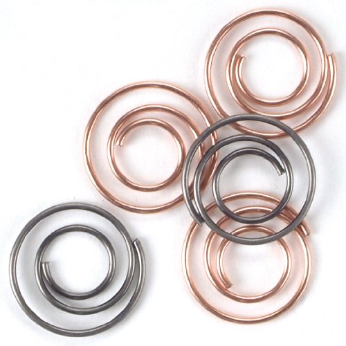 Metal Mini Spiral Clips 25/Pkg-Antique & Copper